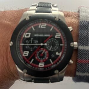 Michael Kors Black and Silver Chronograph Watch